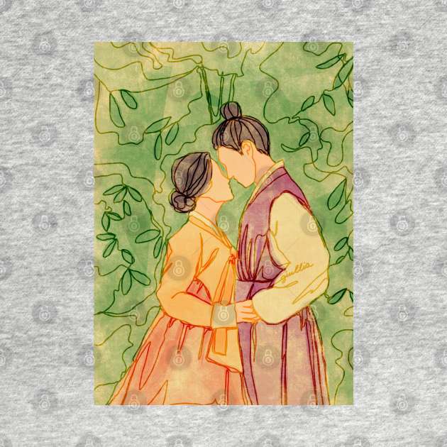 Korean hanbok couple in the garden by Giullia - Yeppeunyeppeun Art